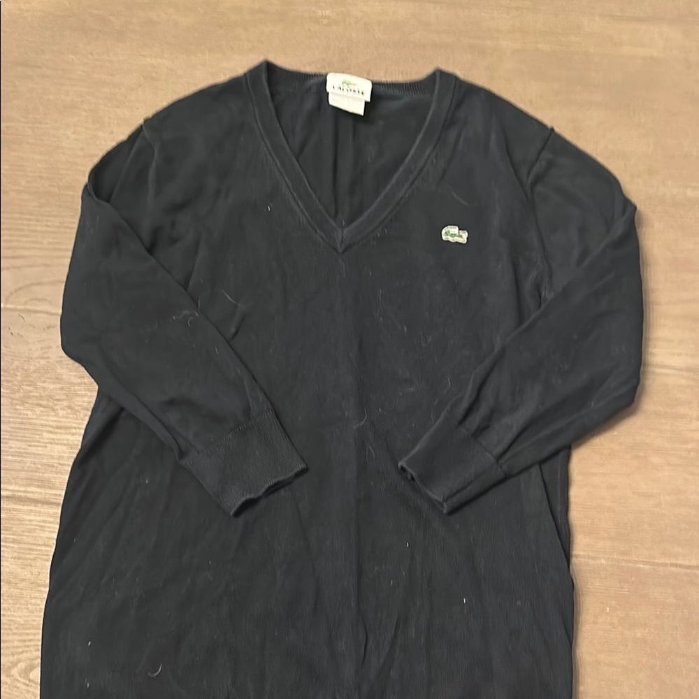 Lacoste Black V-Neck Sweater
